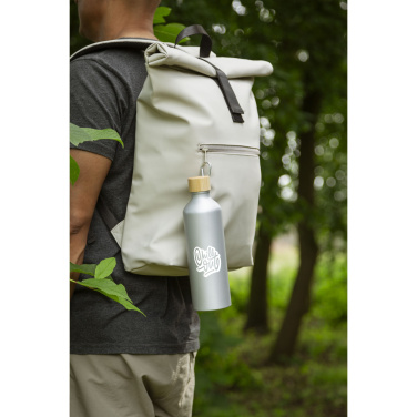 Logo trade corporate gifts picture of: AluBamboo GRS Recycled Alu 750 ml water bottle